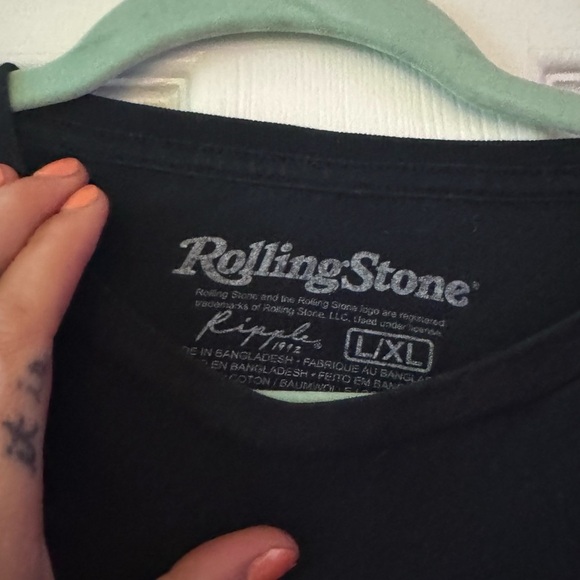 Women's Urban Outfitters Rolling Stone Black Graphic T-Shirt - Picture 6 of 6